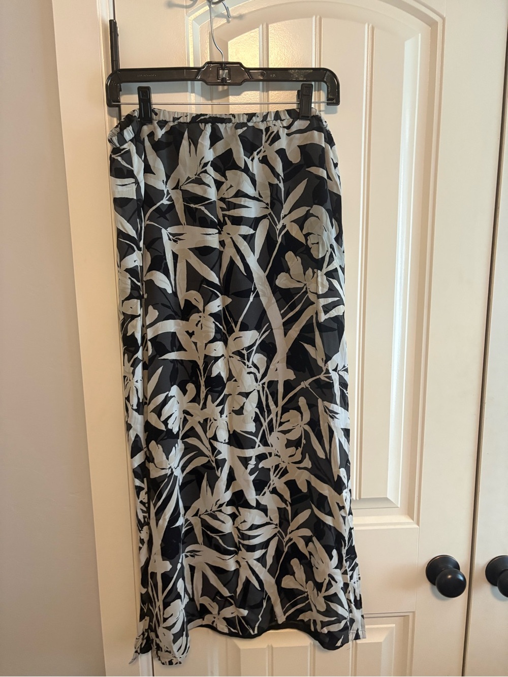 Preston & York Black and White Botanical Maxi Skirt